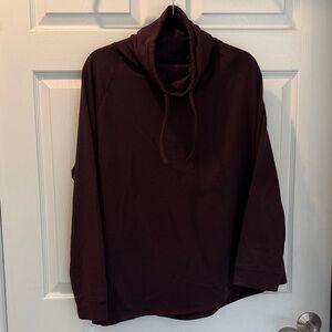 Women's Dark Purple Funnel Neck Sweatshirt